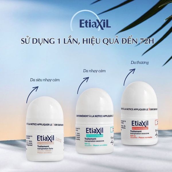  Lăn Khử Mùi Ngăn Tiết Mồ Hôi ETIAXIL Detranspirant Cho Da Thường/Nhạy Cảm 