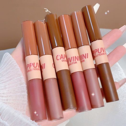  Son Kem 2 Đầu Lì-Bóng Mướt Môi CAPPUVINI Double Your Fun Lip Glaze 