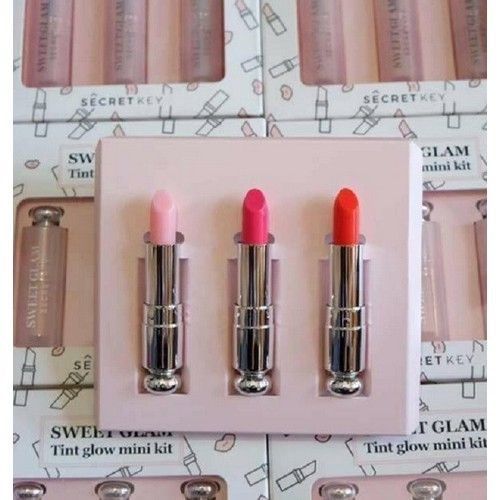 Set 3 son dưỡng có màu Secret Key Sweet Glam Tint Glow Mini Kit