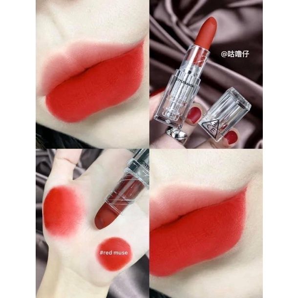  (Đủ Màu) Son Thỏi Siêu Lì 3CE Soft Matte Lipstick Vỏ Trong Suốt 