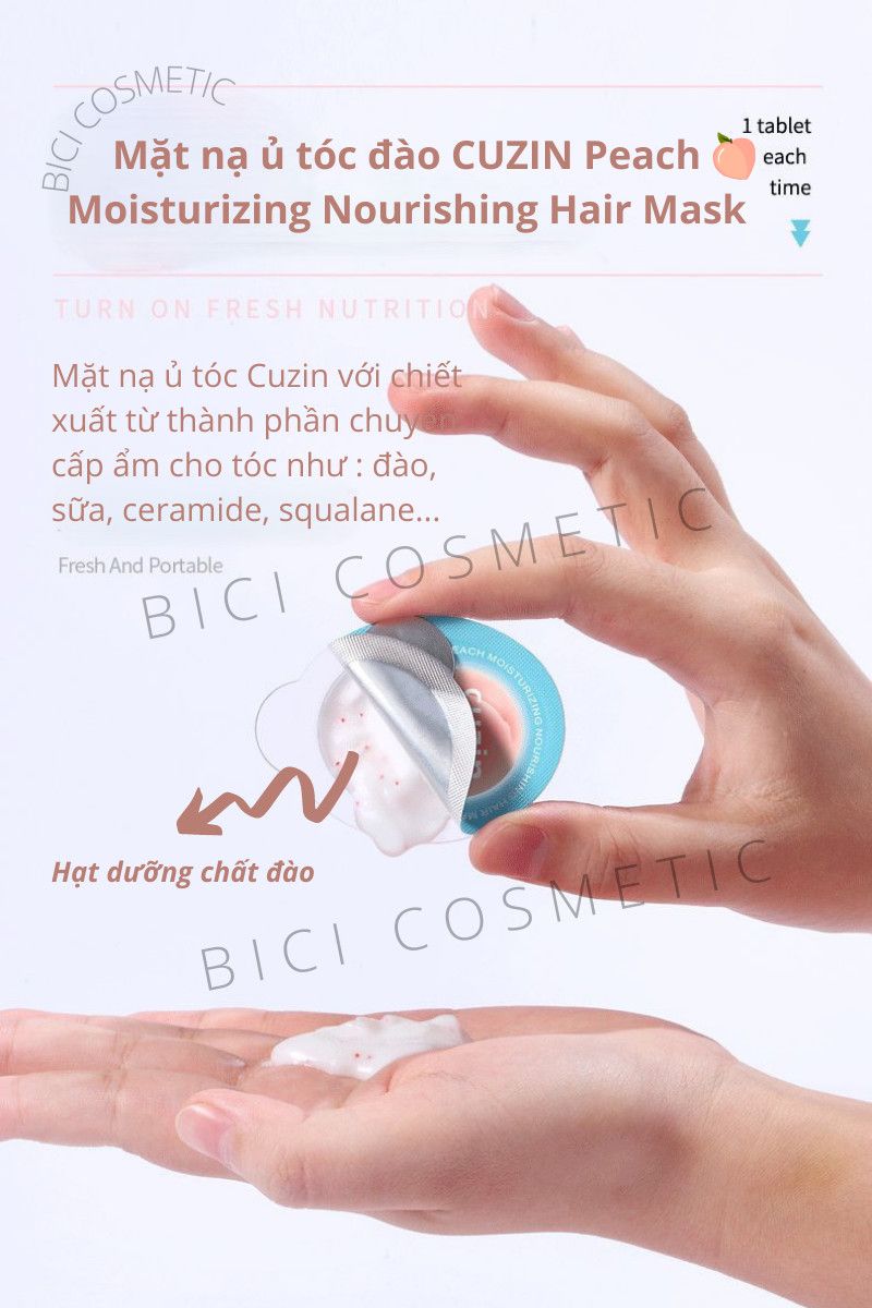 Viên Mặt Nạ Tóc Hương Đào Cuzin Peach Moisturizing Hair Mask Nội Địa Trung