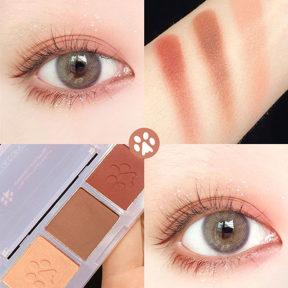 Bảng Phấn Mắt 3 Ô Màu Cute Claw Three-Color Eyeshadow Palette Nội Địa Trung Chính Hãng