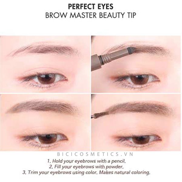Bút Trang Điểm Mày Perfect Eyes Brow Master 3 in 1