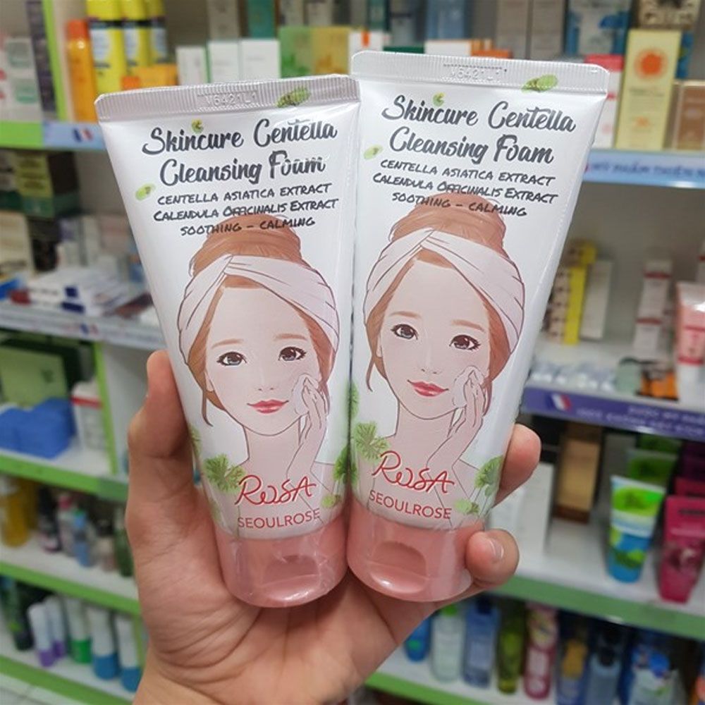 Sữa Rửa Mặt Rau Má Hoa Cúc SeoulRose Rosa Skincure Centella Cleansing Foam