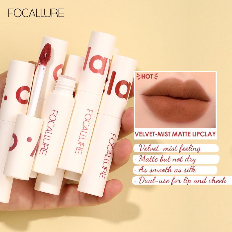  Son Kem Lì Mịn Môi FOCALLURE Clay Pillowy Soft Liquid Lipstick 