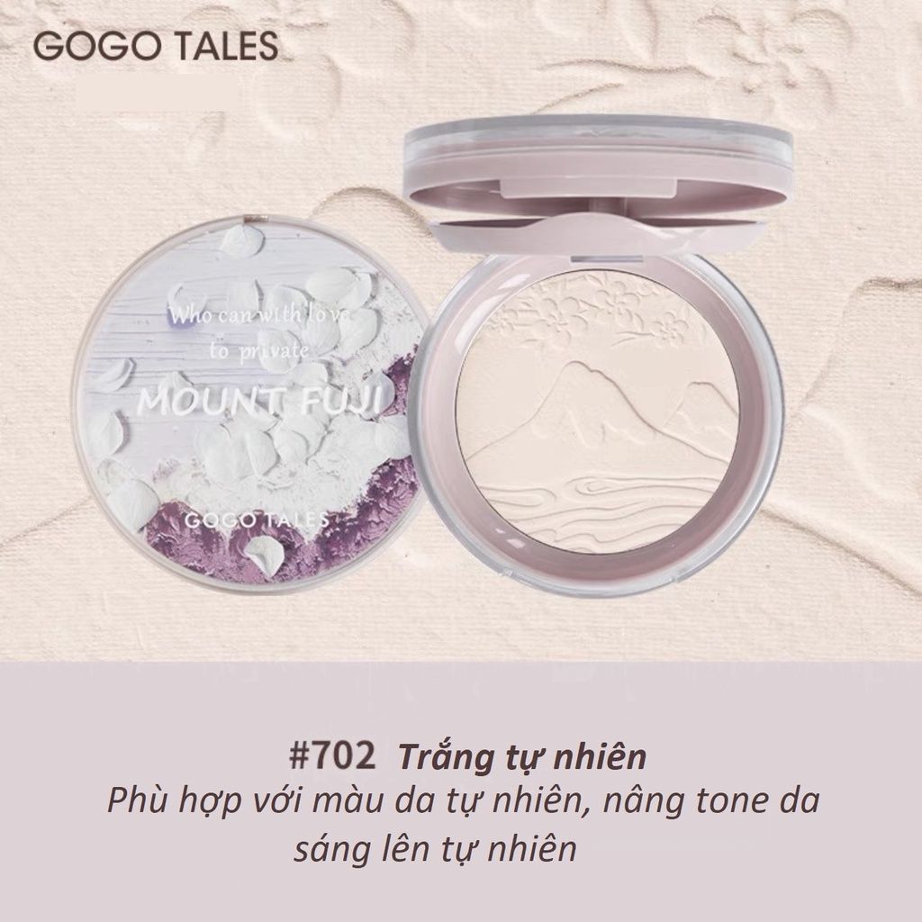  (Mẫu Mới 2022) Phấn Phủ Nén Fuji Hoa Anh Đào Kiềm Dầu  GOGO TALES Flower Girl Mount Fuji Pressed Powder 