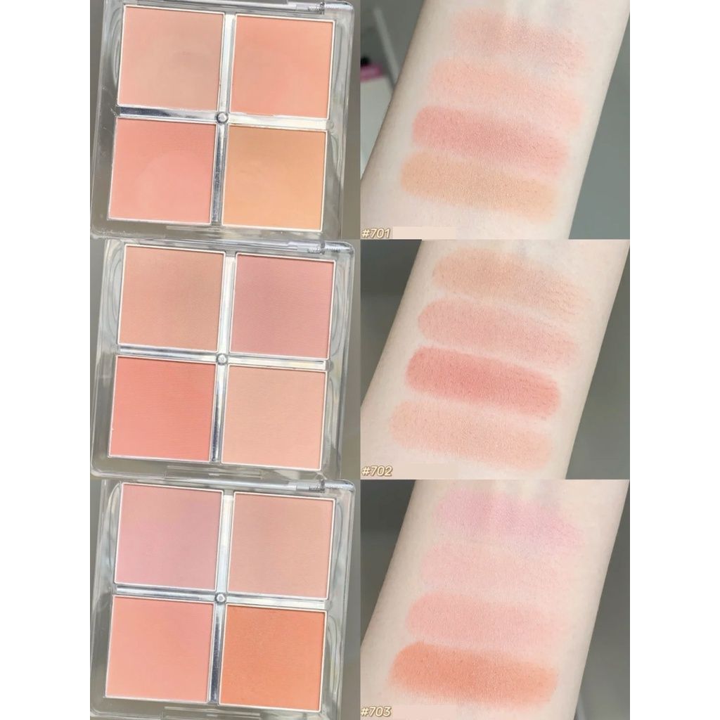 Bảng Phấn Má Hồng 4 Ô GOGO TALES Soft Mist Naked Feeling Blush