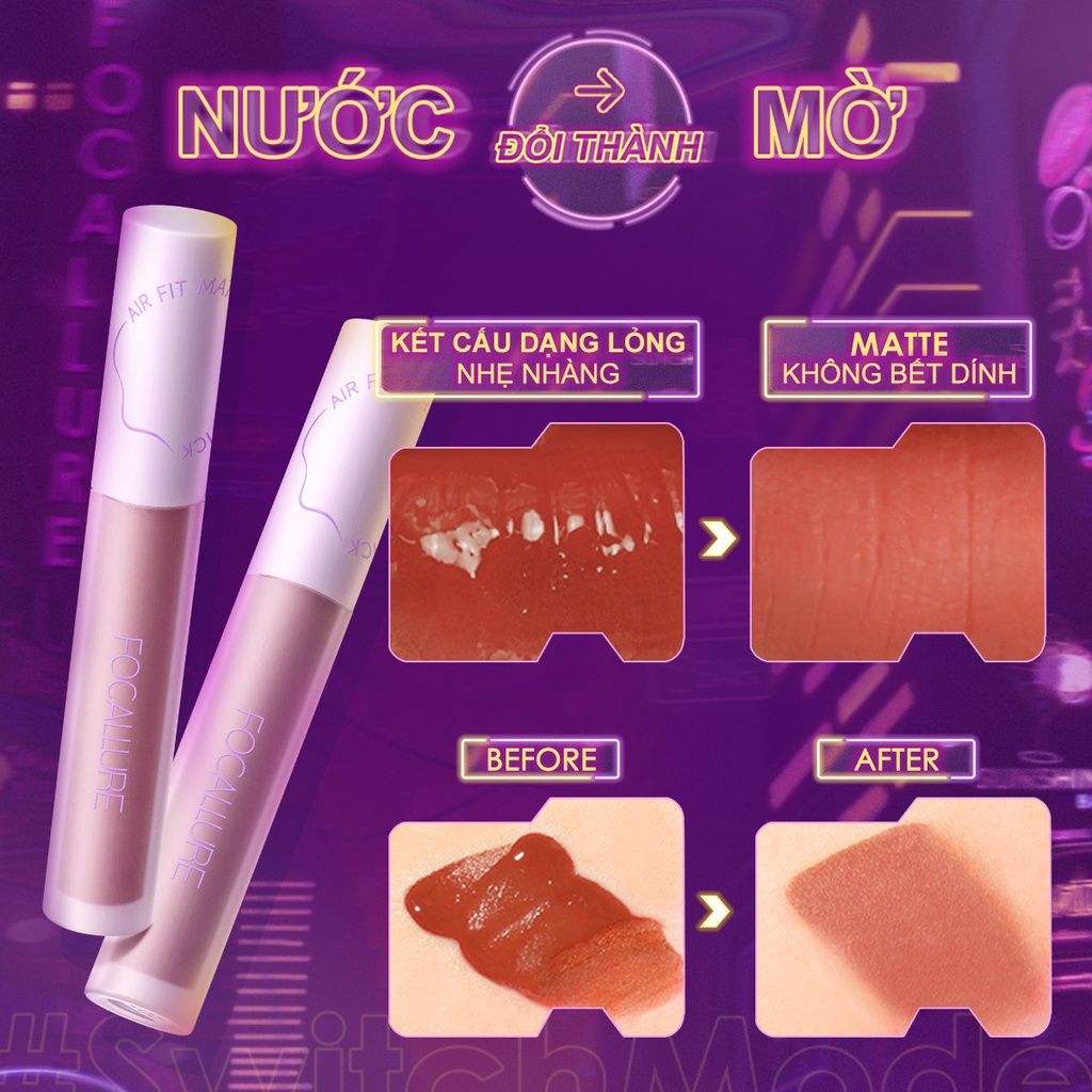 Son Kem Lì Thế Hệ Mới Bền Màu Lâu Trôi FOCALLURE Air Fit Matte Lipstick | FA417