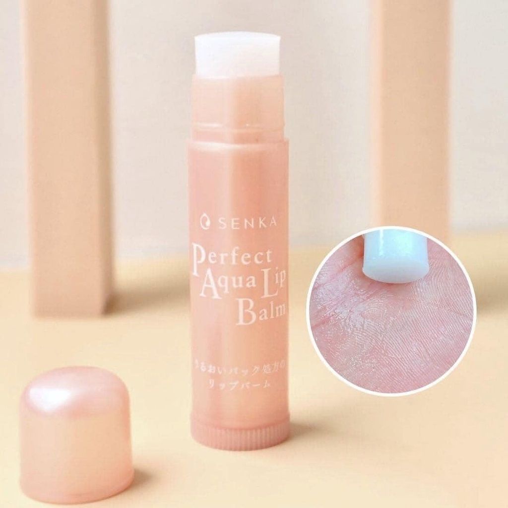  Son Dưỡng Cấp Ẩm, Dịu Nhẹ, Giảm Thâm Môi Perfect Aqua Lip Balm SENKA 4.5gr 