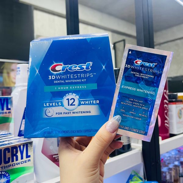  Miếng Dán Trắng Răng CREST 3D Whitestrips Level 12 Whiter 