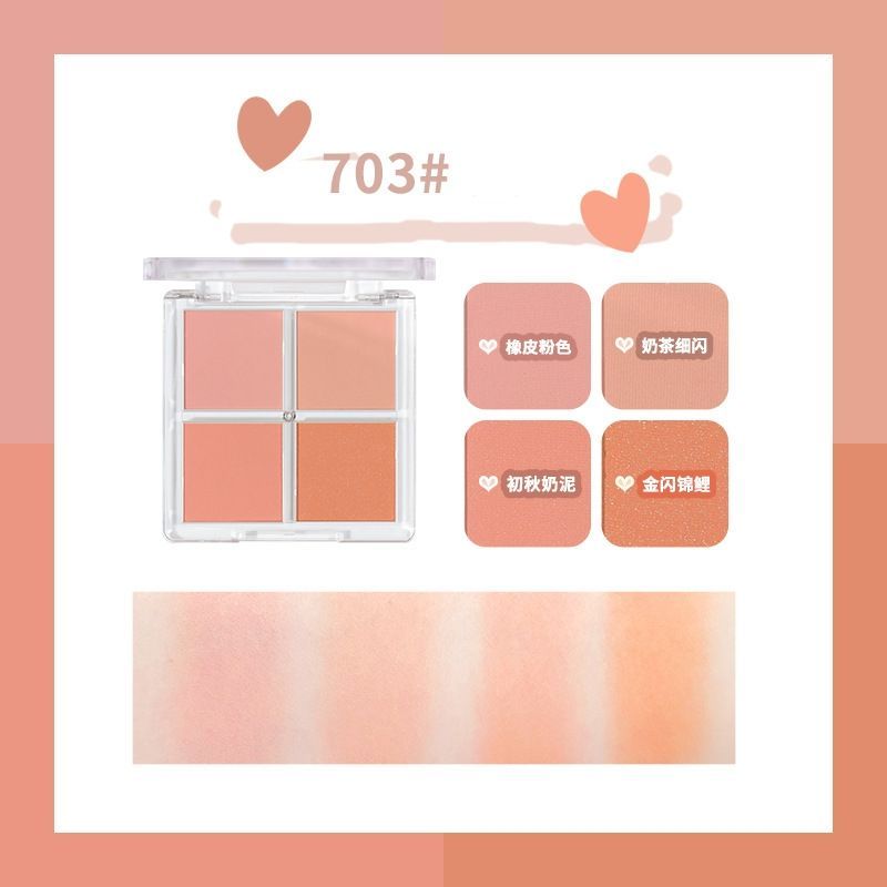 Bảng Phấn Má Hồng 4 Ô GOGO TALES Soft Mist Naked Feeling Blush
