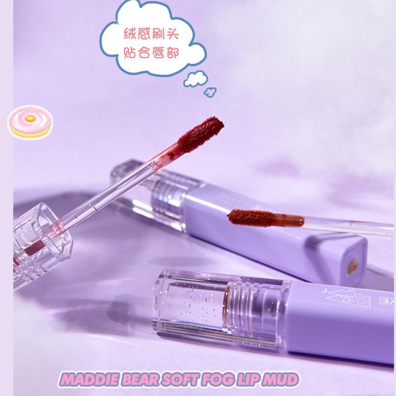  Son Kem Lì Hình Gấu HOLD LIVE Maddie Bear Soft Fog Lip Mud Nội Địa Trung 