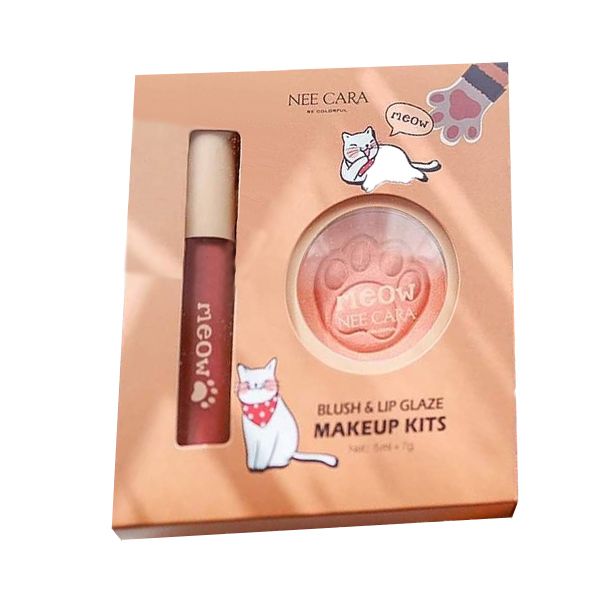 Set Má Hồng Và Son Môi Nee Cara Blush & Lip Glaze Make Up Kits N317