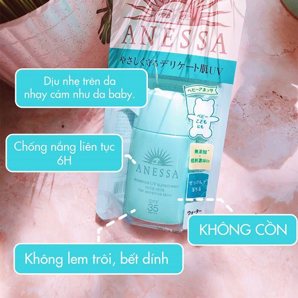 Sữa Chống Nắng Dành Cho Da Nhạy Cảm Anessa Essence UV Sunscreen Mild Milk SPF35/PA+++