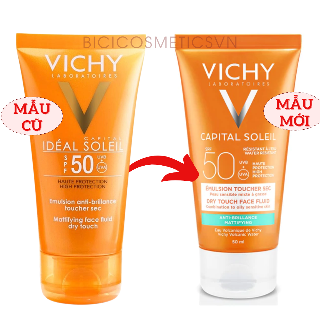  (Mẫu Mới) Kem Chống Nắng Màn Lọc Tiên Tiến VICHY Capital Idéal Soleil Water Resistant SPF50+ 50ml (2 Loại) 