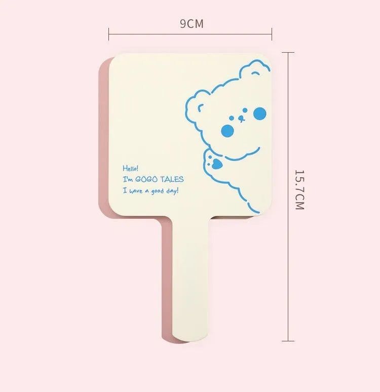  Gương Cầm Tay Gấu Xanh GOGO TALES Little Milk Bear Hand Mirror Nội Địa Trung 