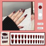  Hộp 24 Móng Tay Giả Đính Hạt, Đá Nails Box Cao Cấp Nội Địa Trung Kèm Keo Dán + Dũa Móng 