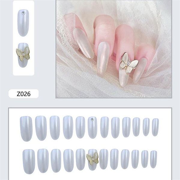 Hộp 24 Móng Tay Giả Đính Hạt, Đá Nails Box Cao Cấp Nội Địa Trung Kèm Keo Dán + Dũa Móng