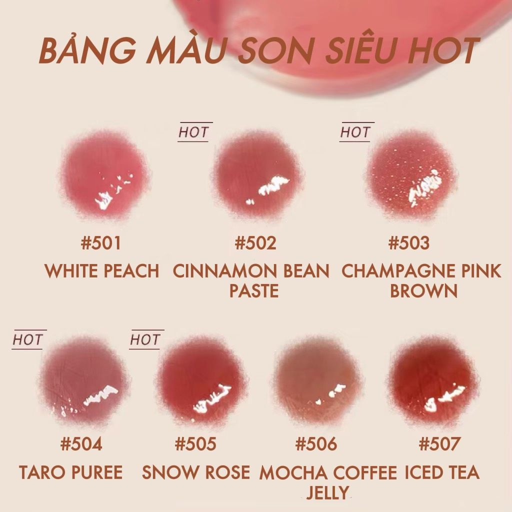  Son Bóng Nhím Con Căng Mướt Môi GOGO TALES Water Light Sweet Ripple Lip Gloss Nội Địa Trung 