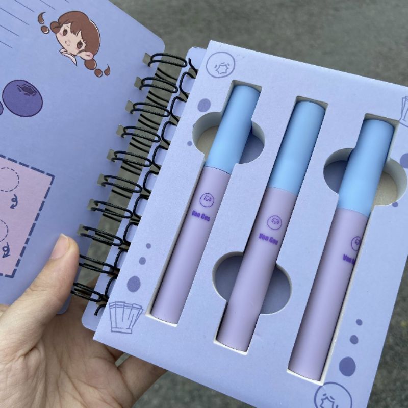  Set 3 Son Kem Lì Notebook Bé Gái VON GEE Nội Địa Trung 