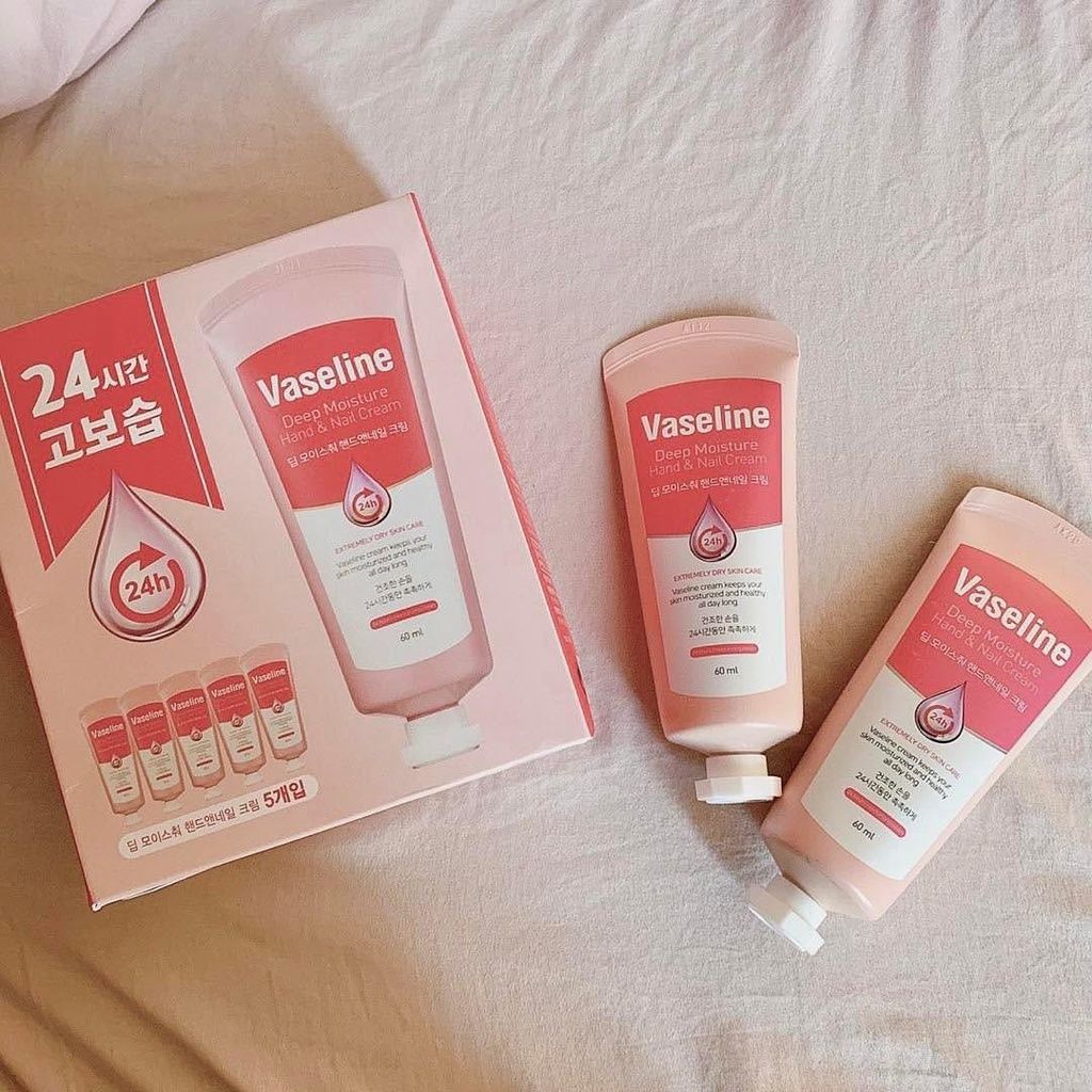 Kem Dưỡng Da Tay & Móng Cấp Ẩm Da VASELINE 24H Deep Moisture Hand & Nail Cream 60ml