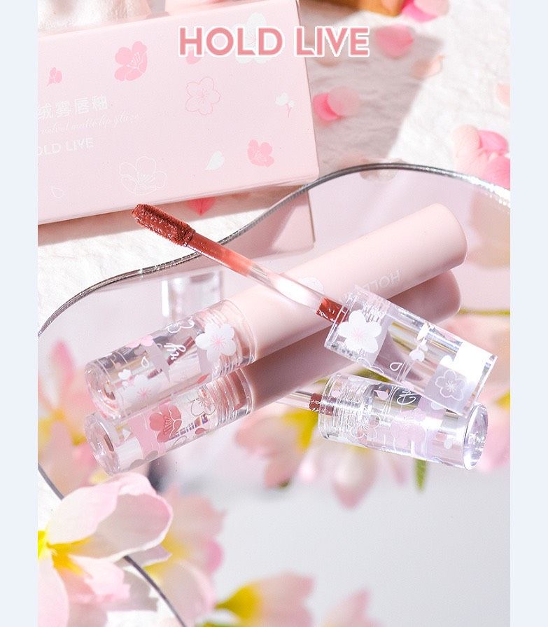 Son Kem Lì Nắp Trong Suốt Hoa Anh Đào HOLD LIVE Flower Sakura Velvet Matte