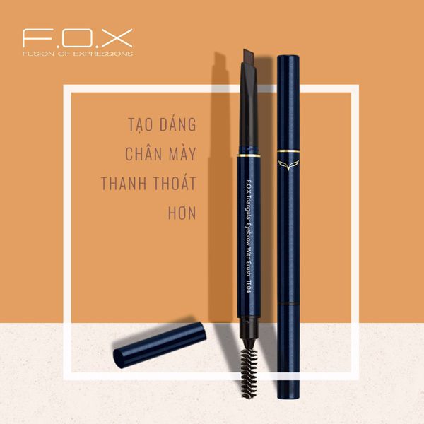 Chì Kẻ Mày 2 Đầu F.O.X Triangular Eyebrow With Brush