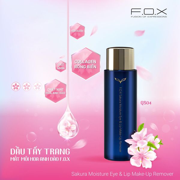 Tẩy Trang Mắt Môi F.O.X Sakura Moisture Eye & Lip Make Up Remover