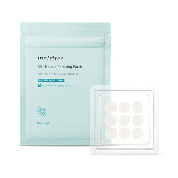 Miếng Dán Mụn Sưng, Viêm Innisfree Bija Trouble Focusing Patch (1 tờ 9 miếng)