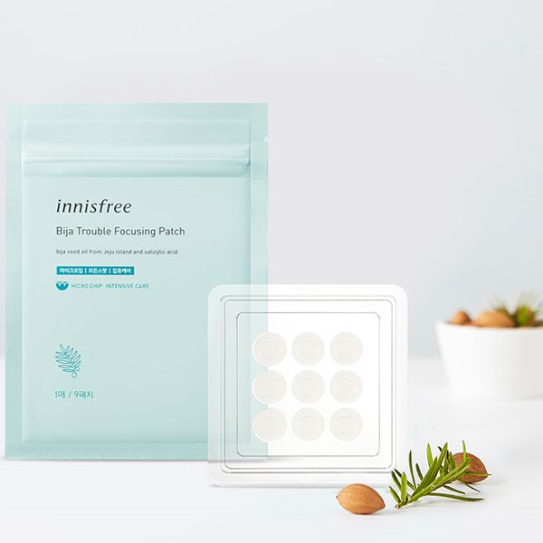 Miếng Dán Mụn Sưng, Viêm Innisfree Bija Trouble Focusing Patch (1 tờ 9 miếng)