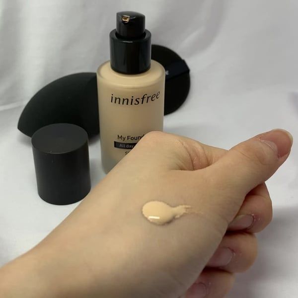 Kem Nền Kiềm Dầu, Che Phủ Tốt, Cho Lớp Nền Hoàn Hảo, Lâu Trôi Innisfree My Foundation All Day Long Wear SPF25/PA++ 30ml