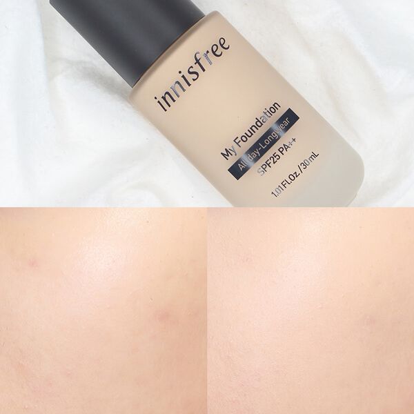 Kem Nền Kiềm Dầu, Che Phủ Tốt, Cho Lớp Nền Hoàn Hảo, Lâu Trôi Innisfree My Foundation All Day Long Wear SPF25/PA++ 30ml