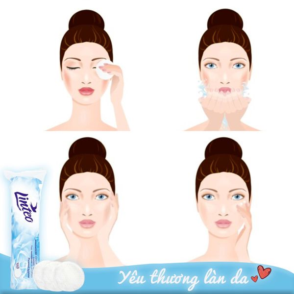 Bông Tẩy Trang Linteo (120 miếng)