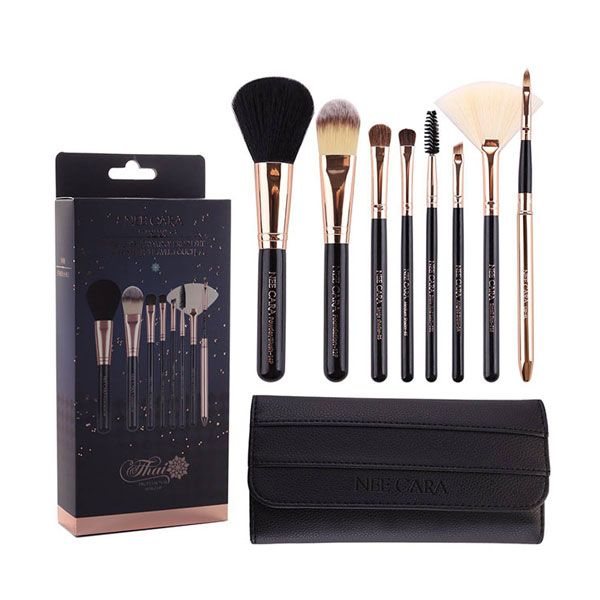 Set Cọ Nee Cara 8 Piêc Starry Sky Brush Set & Leather Travel Pouch N081