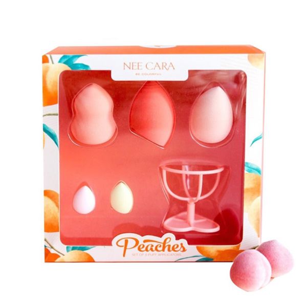 Set Bông Mút Nee Cara Be Colorful Peachs Set Of 5 Puff Applicators N220