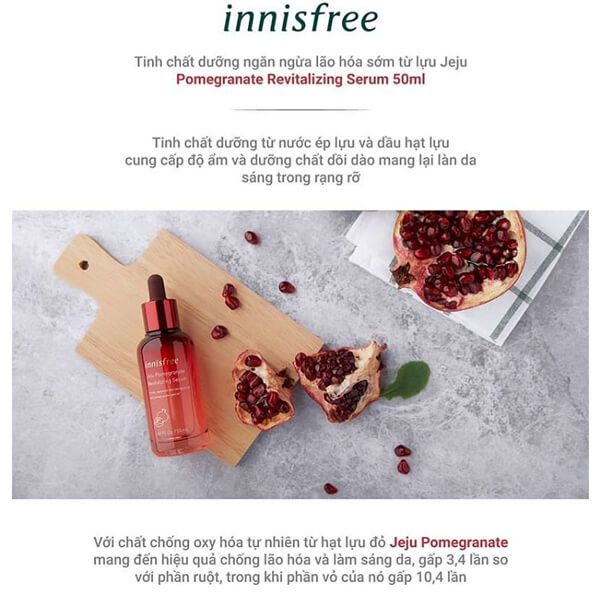Tinh Chất Ngăn Ngừa Lão Hóa Từ Lựu Đỏ Innisfree Jeju Pomegranate Revitalizing Serum 50ml