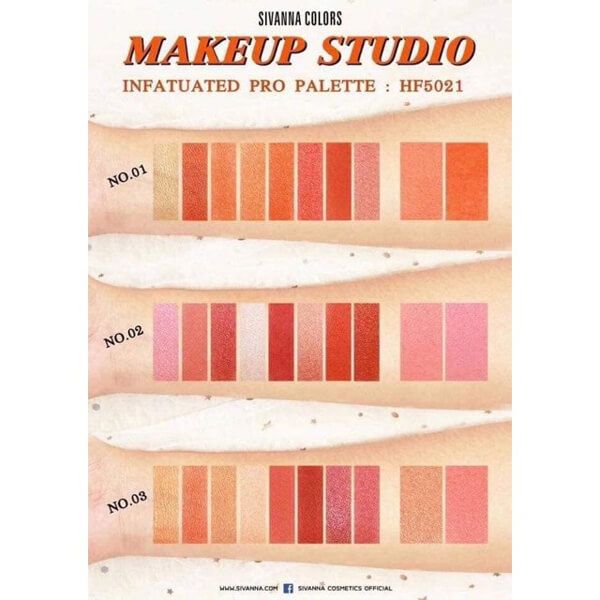 Bảng Phấn Mắt Và Má Hồng Sivanna Colors Infatuated Pro Palette HF5021