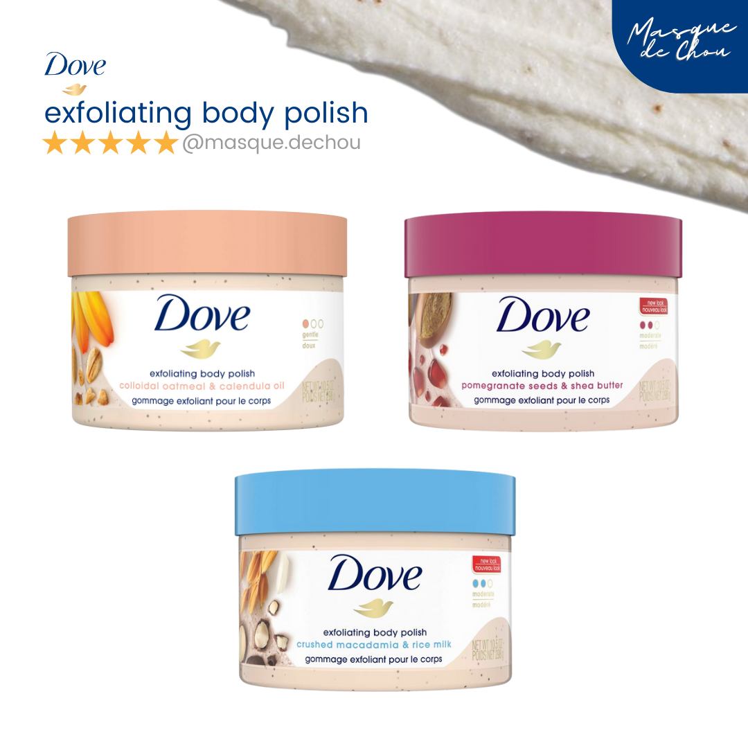  (ĐỦ MÙI) (Bản Mỹ) Tẩy Tế Bào Chết Toàn Thân Hạt Nhuyễn Mịn Da DOVE Exfoliating Body Polish - 298g 