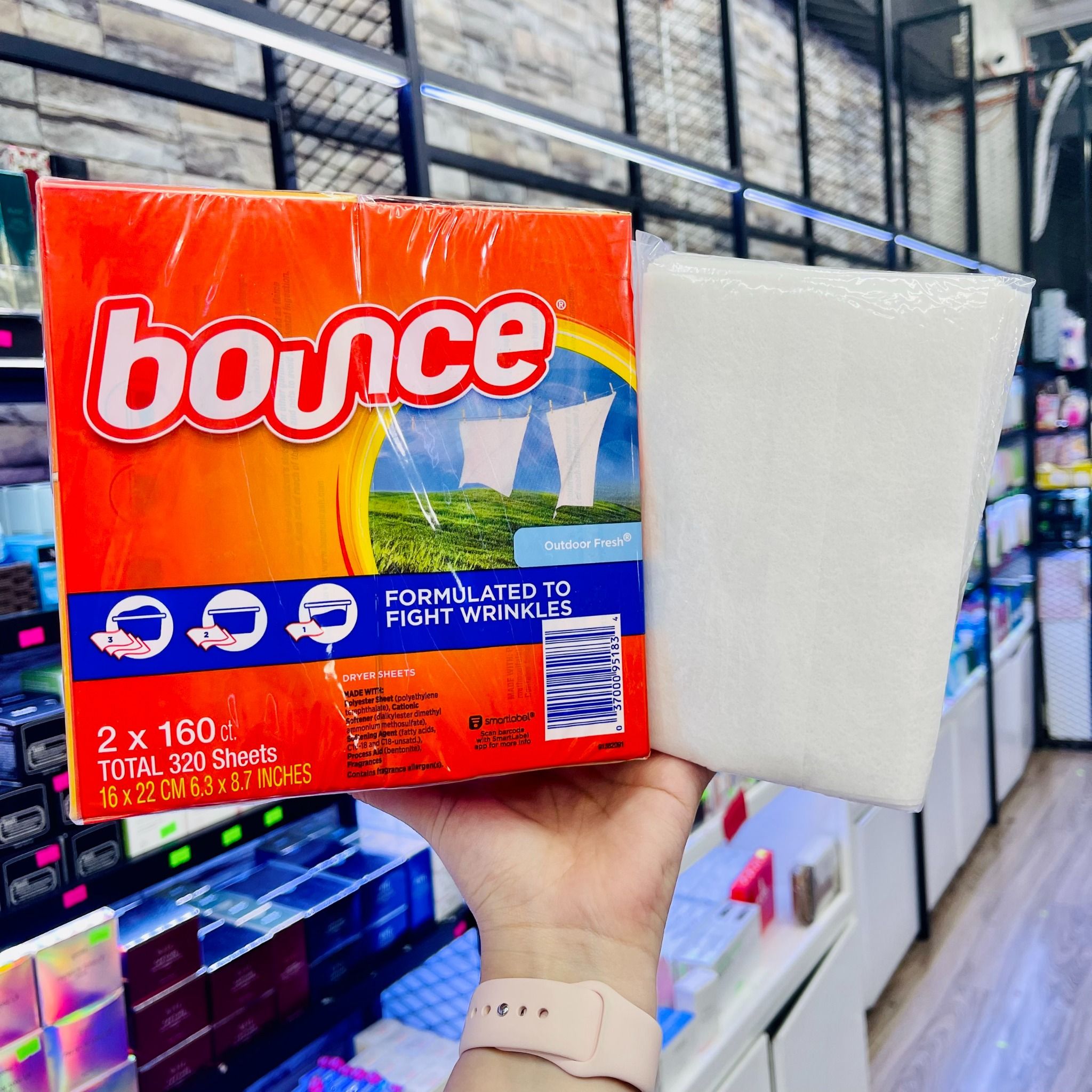  (Có Bán Lẻ) Giấy Thơm Quần Áo, Chống Ẩm Mốc BOUNCE 4 In 1 Dryer Sheets Mỹ 