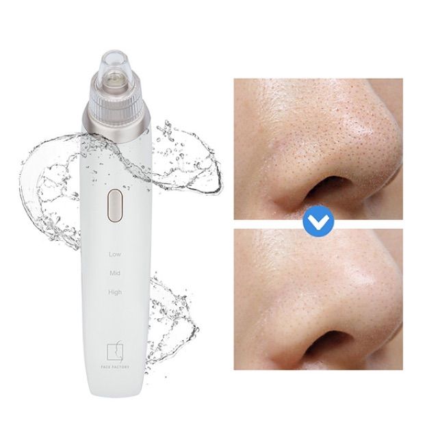  Máy Hút Mụn Sạch Sợi Bã Nhờn, Mụn Đầu Đen FACE FACTORY Beauty Suction Hàn Quốc - Có Bảo Hành 