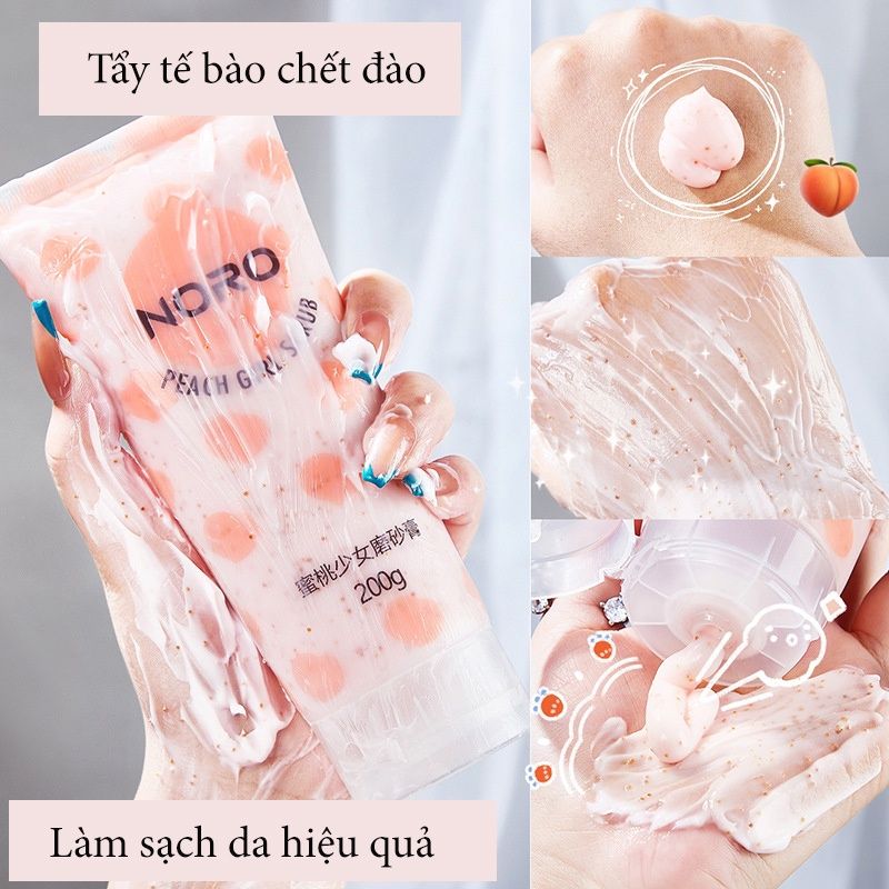  Tẩy Tế Bào Chết Body Chiết Xuất Đào Hỗ Trợ Mờ Thâm Trắng Da NORO Peach Girl Scrub - 200g 