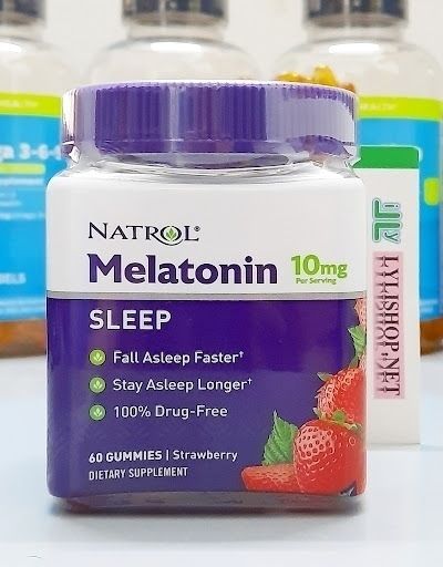  Kẹo Dẻo Hỗ Trợ Giúp Ngủ Ngon Giấc - Thẳng Giấc NATROL Gummies MELATONIN 10MG Sleep Vị Dâu - 60 viên/90 viên 