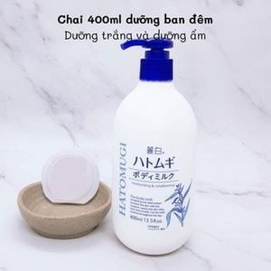  Sữa Dưỡng Thể Toàn Thân  Ban Đêm Reihaku Hatomugi Moisturizing & Conditioning The Body Milk - 400ml 