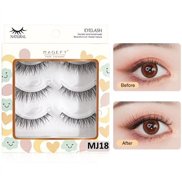  Hộp 3 cặp lông mi giả tự nhiên MAANGE Magefy False Eyelashes 