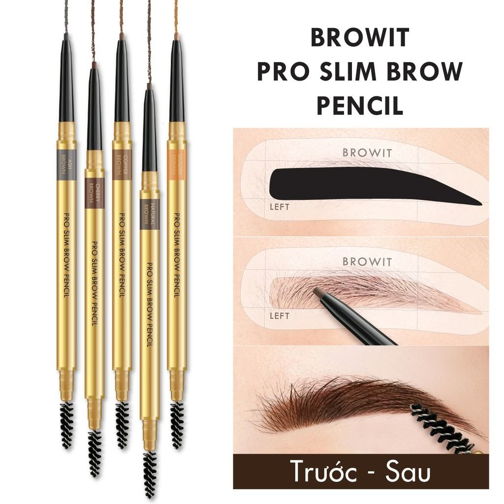  Chì Kẻ Mày Siêu Mảnh BROWIT by Nongchat Pro Slim Brown Pencil 