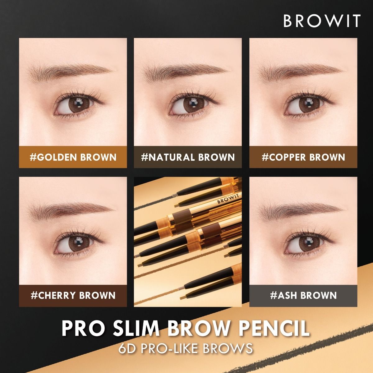  Chì Kẻ Mày Siêu Mảnh BROWIT by Nongchat Pro Slim Brown Pencil 