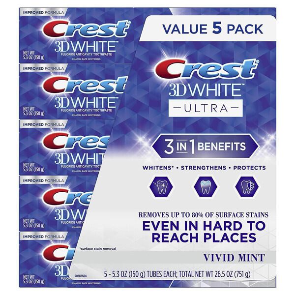 Kem Đánh Răng Crest 3D White Vivid Mint Ultra (158g)