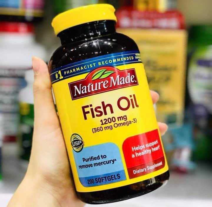  Viên Uống Dầu Cá 200 Viên NATURE MADE Fish Oil 1200mg Mỹ 