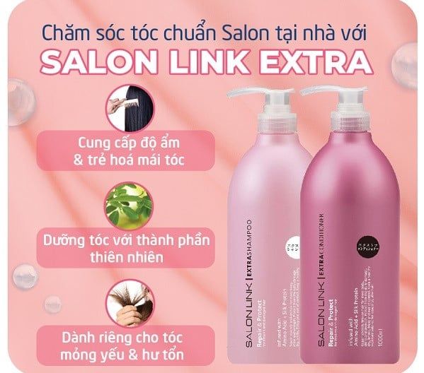  Dầu Gội/Xả Chuẩn Salon Siêu Phục Hồi Tóc SALON LINK Repair & Protect Nhật Bản 1000ml - Có tem phụ 