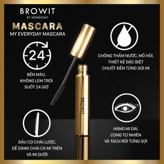  Mascara Browit NONGCHAT My EveryDay Mascara Không Trôi Thái Lan Chuyên Dụng Cho Makeup - Có tem phụ chính hãng 